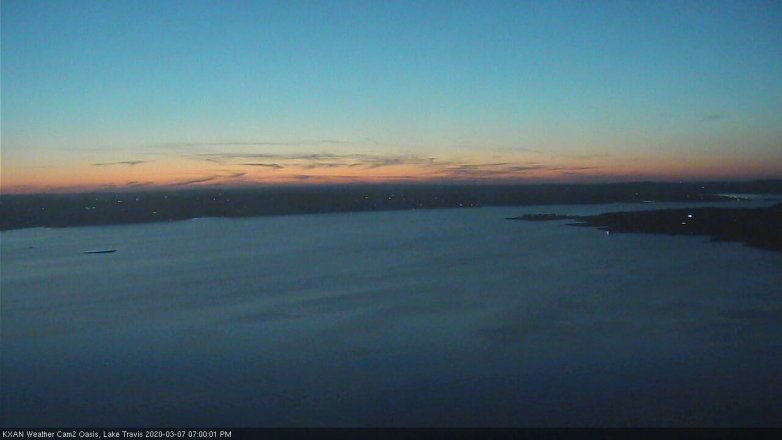 Lake Travis webcam, March 7, 2020 7:00 PM CT