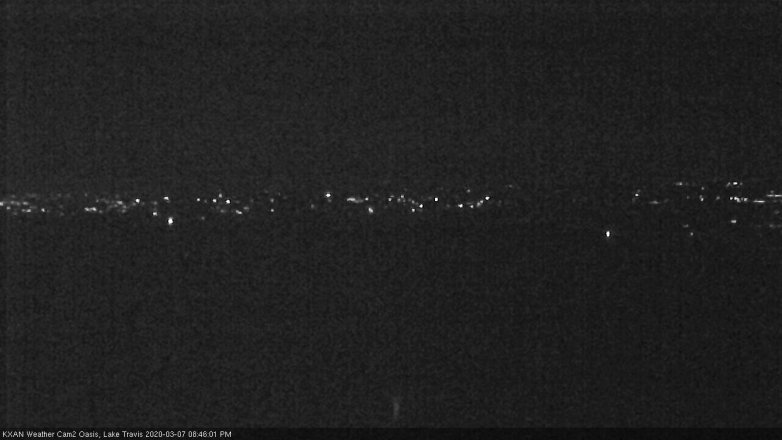Lake Travis webcam, March 7, 2020 8:45 PM CT