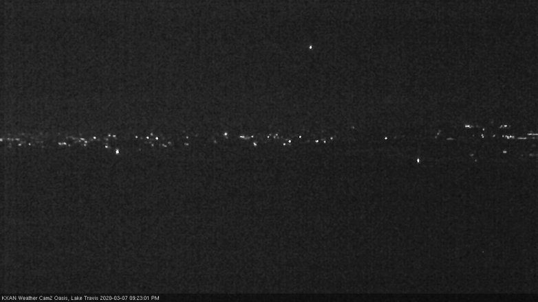 Lake Travis webcam, March 7, 2020 9:25 PM CT