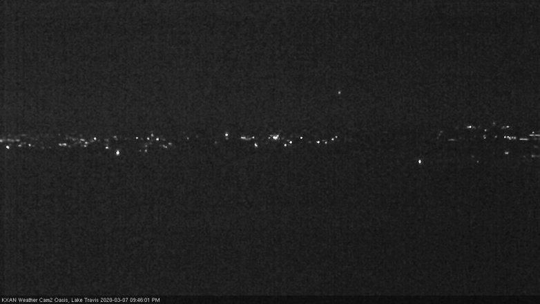 Lake Travis webcam, March 7, 2020 9:45 PM CT