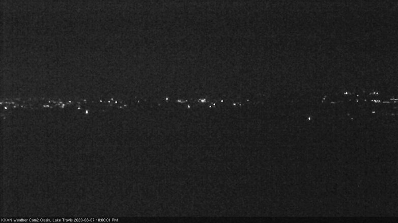 Lake Travis webcam, March 7, 2020 10:00 PM CT