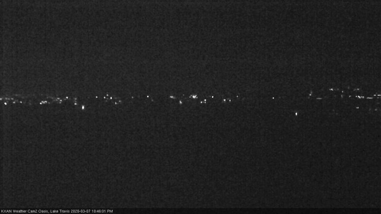 Lake Travis webcam, March 7, 2020 10:45 PM CT