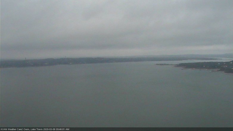 Lake Travis webcam, March 8, 2020 9:45 AM CT