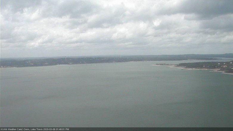 Lake Travis webcam, March 8, 2020 1:45 PM CT