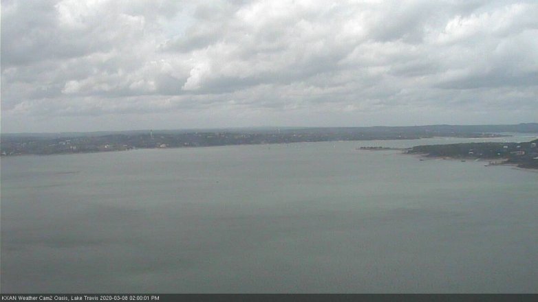 Lake Travis webcam, March 8, 2020 2:00 PM CT