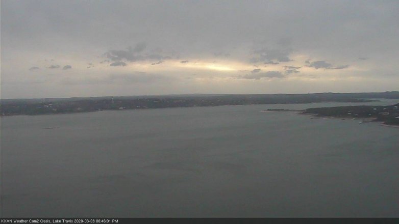 Lake Travis webcam, March 8, 2020 6:45 PM CT
