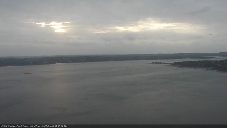 Lake Travis webcam, March 8, 2020 7:00 PM CT