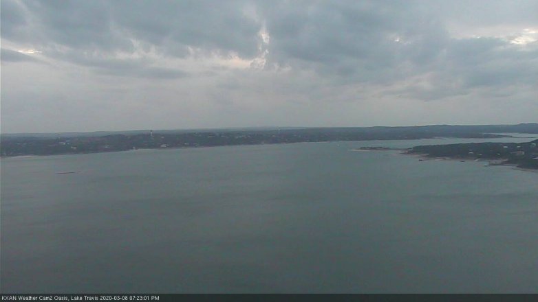 Lake Travis webcam, March 8, 2020 7:25 PM CT
