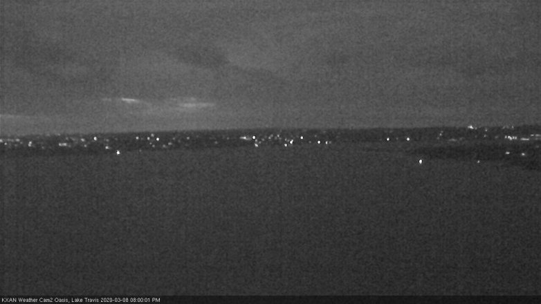 Lake Travis webcam, March 8, 2020 8:00 PM CT