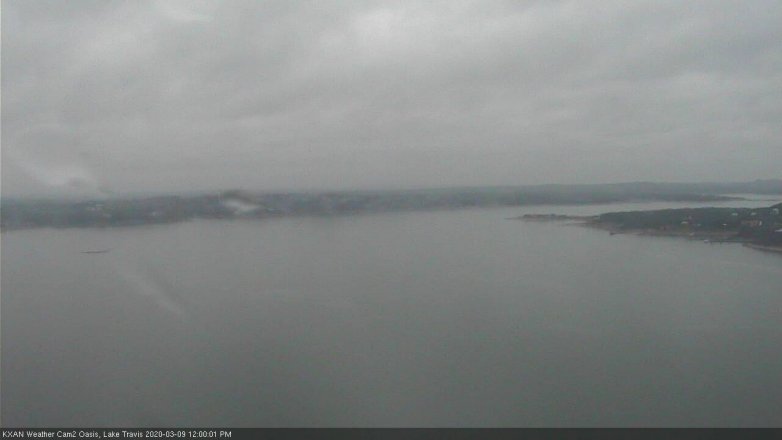 Lake Travis webcam, March 9, 2020 12:00 PM CT