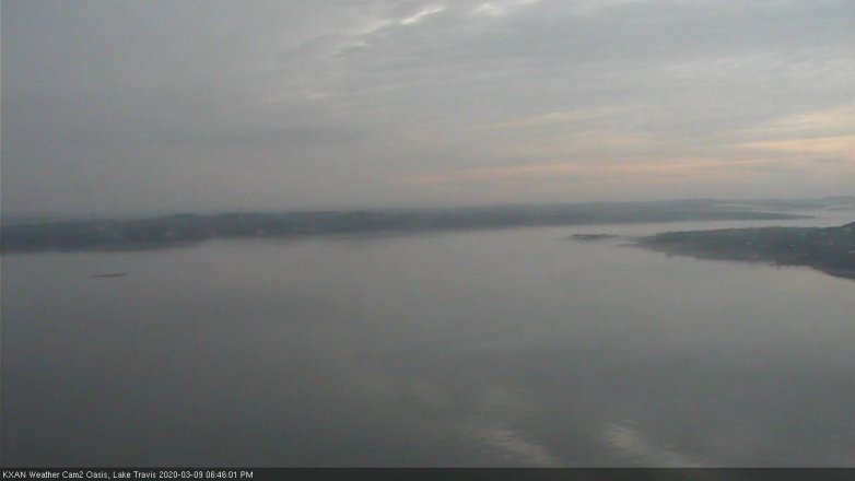 Lake Travis webcam, March 9, 2020 6:45 PM CT