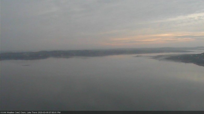 Lake Travis webcam, March 9, 2020 7:00 PM CT