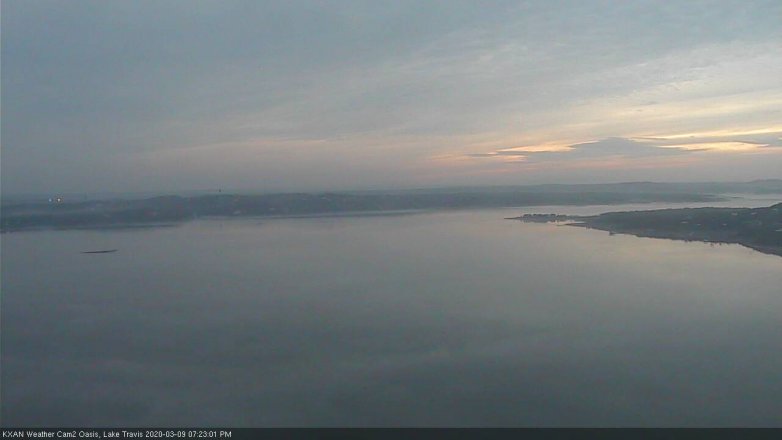 Lake Travis webcam, March 9, 2020 7:25 PM CT