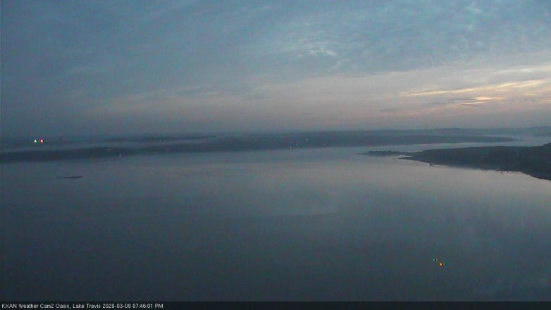 Lake Travis webcam, March 9, 2020 7:45 PM CT