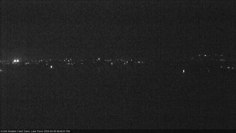 Lake Travis webcam, March 9, 2020 8:45 PM CT