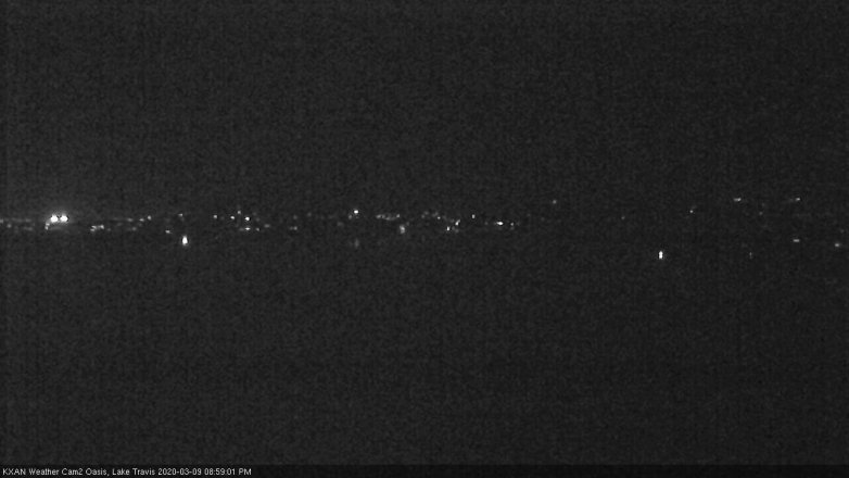 Lake Travis webcam, March 9, 2020 9:00 PM CT