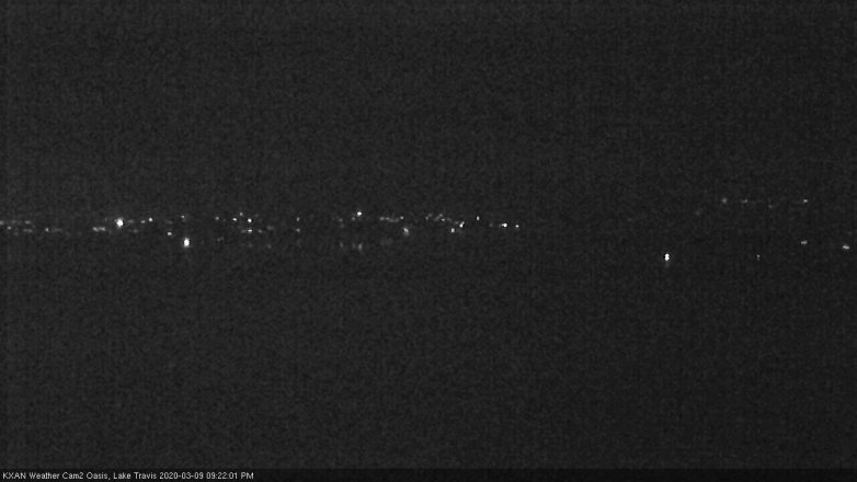 Lake Travis webcam, March 9, 2020 9:25 PM CT