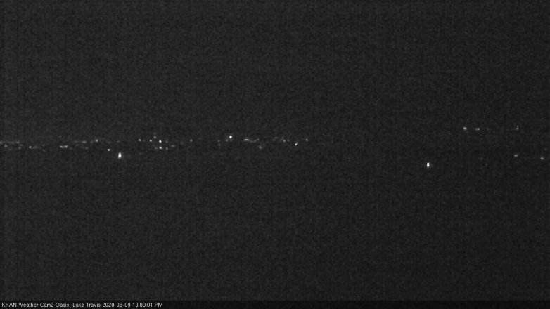 Lake Travis webcam, March 9, 2020 10:00 PM CT