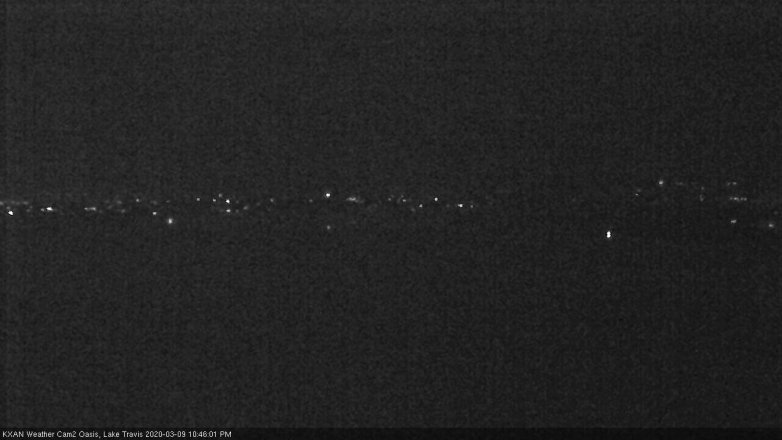 Lake Travis webcam, March 9, 2020 10:45 PM CT