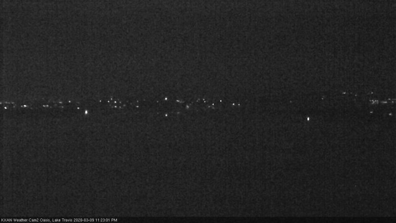 Lake Travis webcam, March 9, 2020 11:25 PM CT