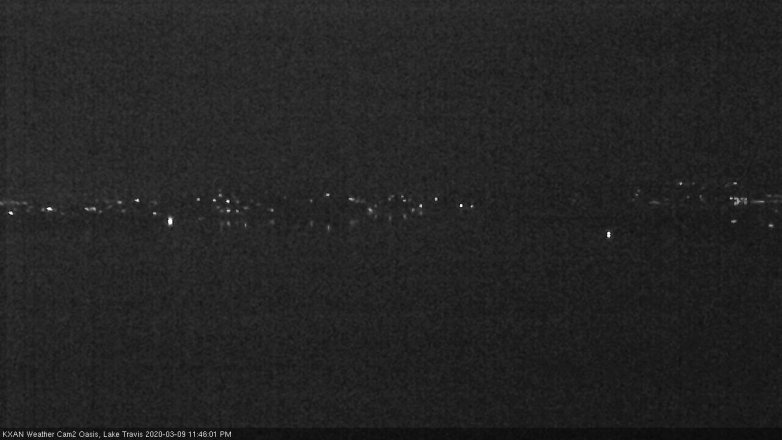 Lake Travis webcam, March 9, 2020 11:45 PM CT