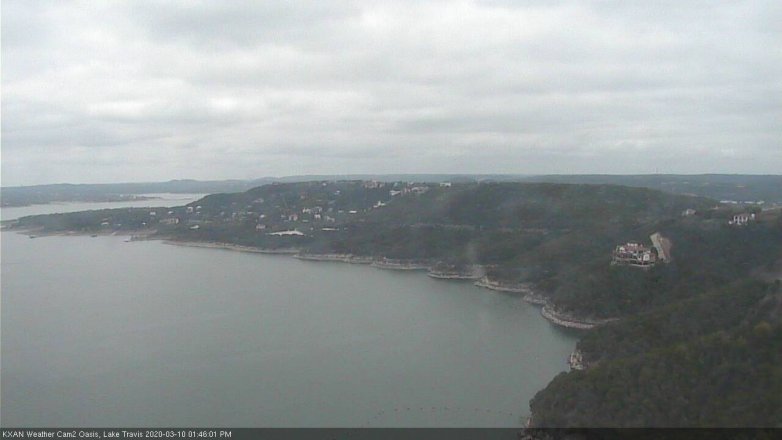Lake Travis webcam, March 10, 2020 1:45 PM CT