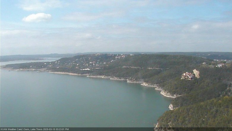 Lake Travis webcam, March 10, 2020 3:25 PM CT