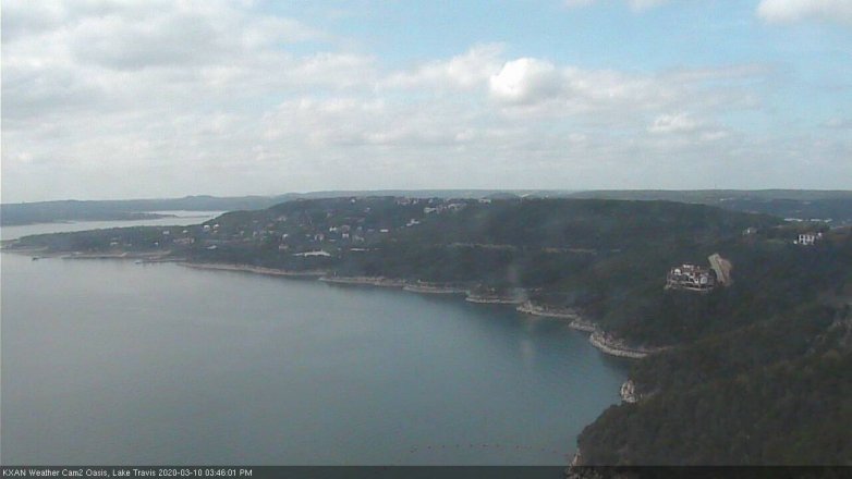 Lake Travis webcam, March 10, 2020 3:45 PM CT