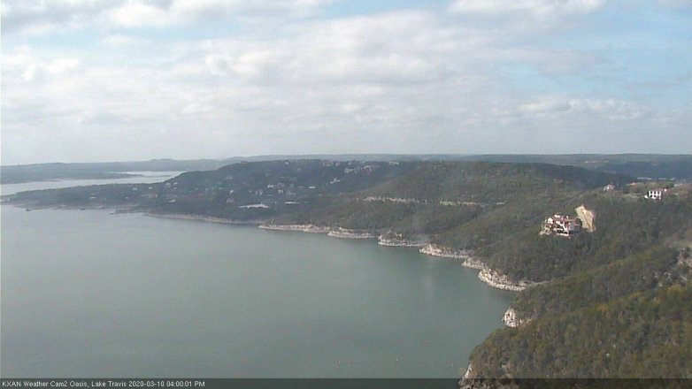 Lake Travis webcam, March 10, 2020 4:00 PM CT