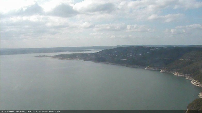 Lake Travis webcam, March 10, 2020 4:45 PM CT