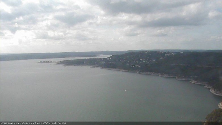 Lake Travis webcam, March 10, 2020 5:25 PM CT