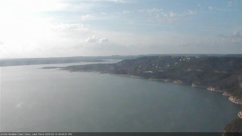 Lake Travis webcam, March 10, 2020 5:45 PM CT