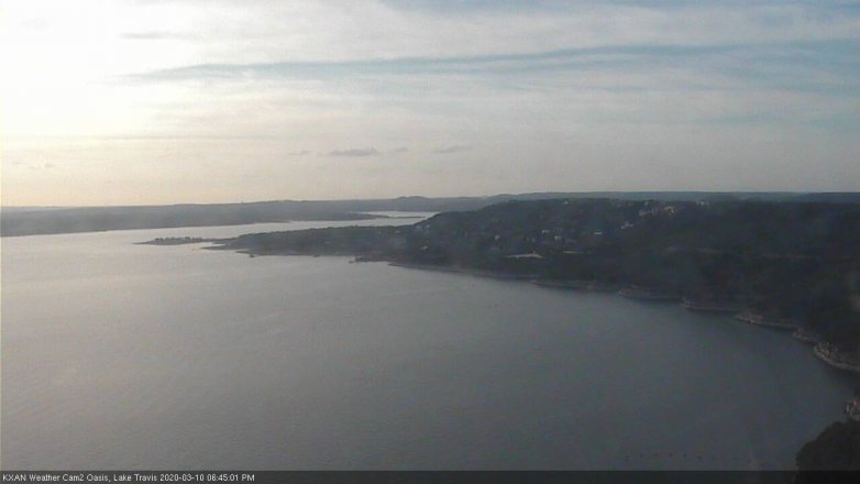 Lake Travis webcam, March 10, 2020 6:45 PM CT