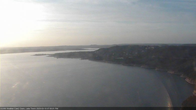 Lake Travis webcam, March 10, 2020 7:00 PM CT