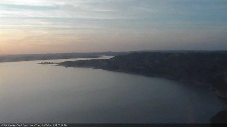 Lake Travis webcam, March 10, 2020 7:25 PM CT