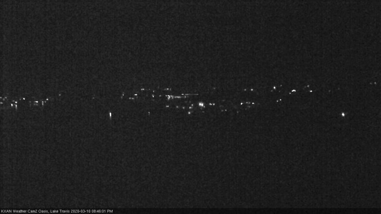 Lake Travis webcam, March 10, 2020 8:45 PM CT