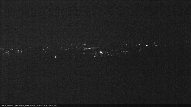Lake Travis webcam, March 10, 2020 10:00 PM CT