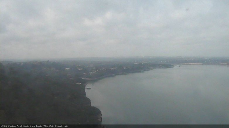 Lake Travis webcam, March 11, 2020 9:45 AM CT