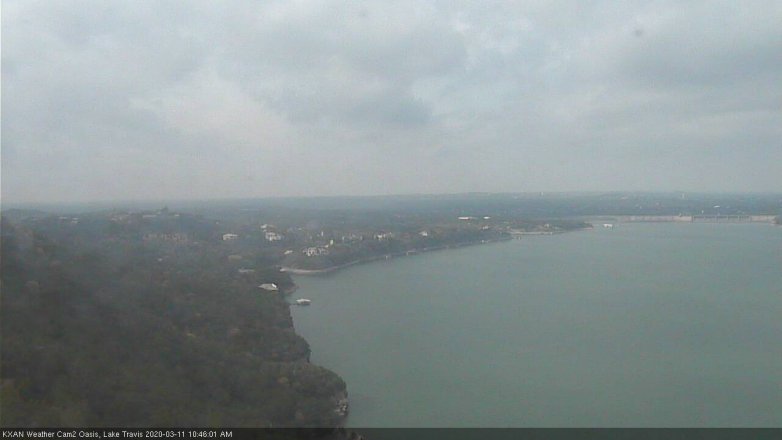 Lake Travis webcam, March 11, 2020 10:45 AM CT