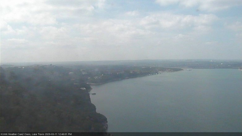 Lake Travis webcam, March 11, 2020 12:45 PM CT