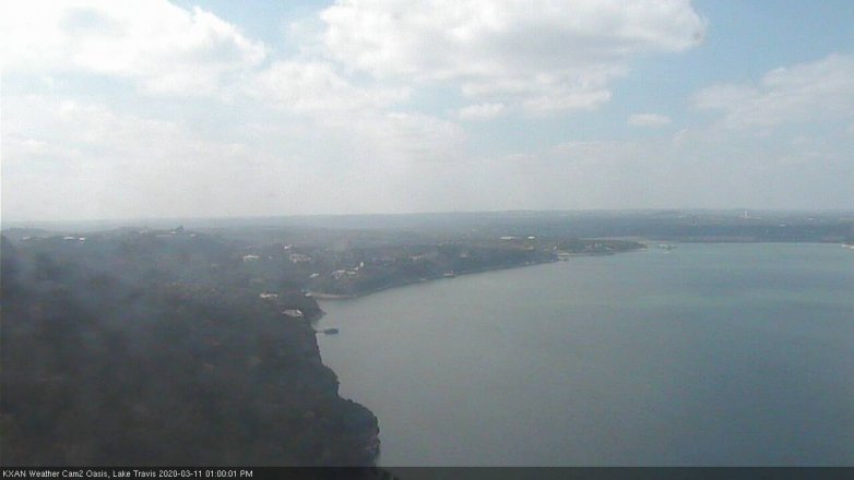 Lake Travis webcam, March 11, 2020 1:00 PM CT