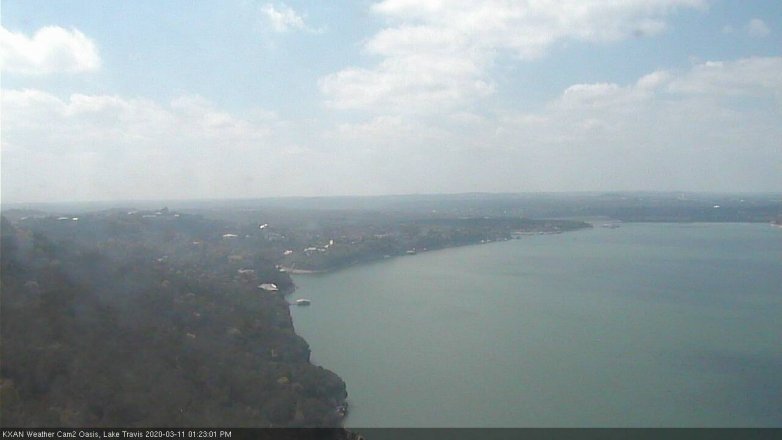 Lake Travis webcam, March 11, 2020 1:25 PM CT