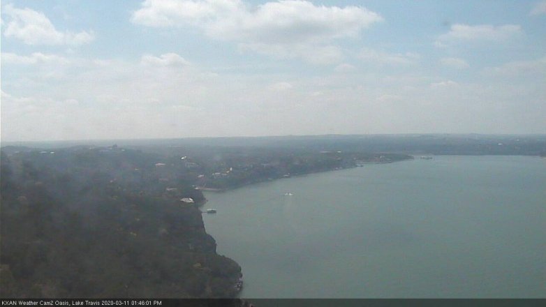 Lake Travis webcam, March 11, 2020 1:45 PM CT