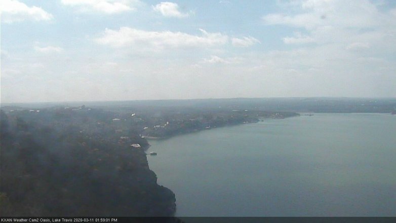 Lake Travis webcam, March 11, 2020 2:00 PM CT