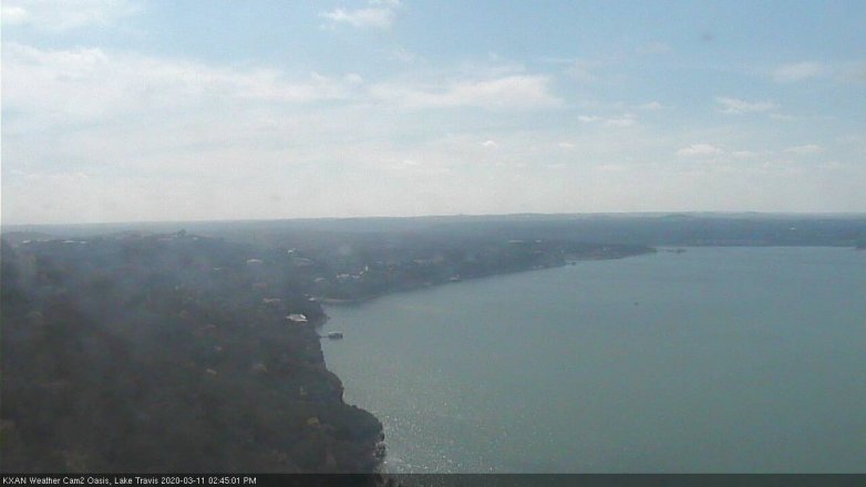 Lake Travis webcam, March 11, 2020 2:45 PM CT