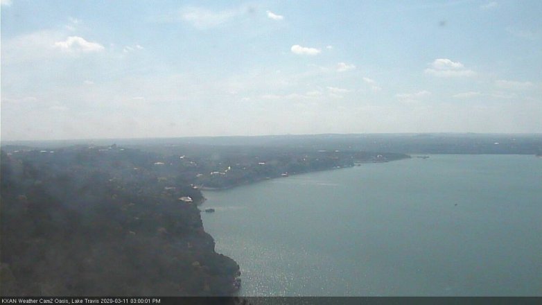 Lake Travis webcam, March 11, 2020 3:00 PM CT
