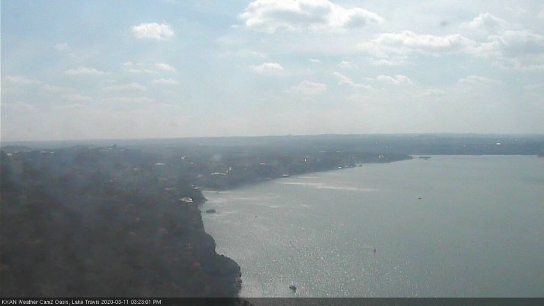 Lake Travis webcam, March 11, 2020 3:25 PM CT