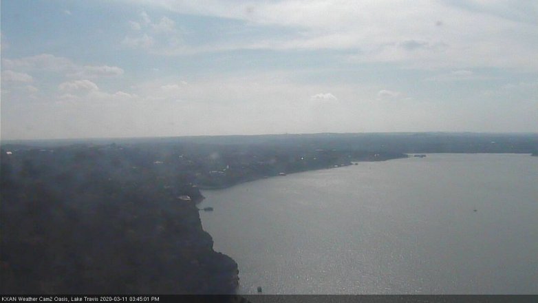Lake Travis webcam, March 11, 2020 3:45 PM CT