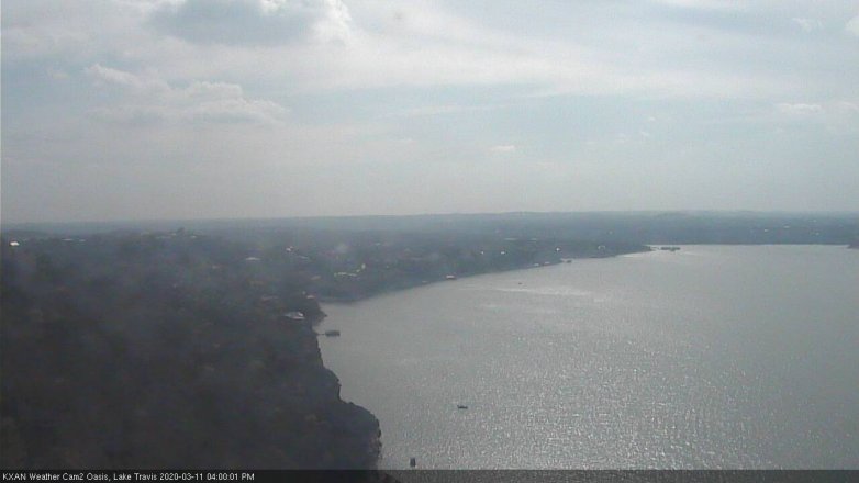 Lake Travis webcam, March 11, 2020 4:00 PM CT