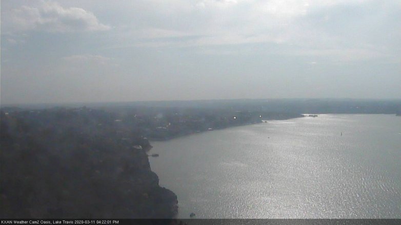 Lake Travis webcam, March 11, 2020 4:25 PM CT